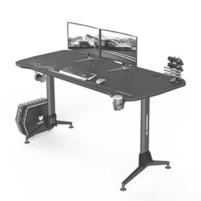 Hauptproduktbild ULTRADESK Herní stůl GRAND BLACK, 160x70 cm, 70-80 cm, 3 úrovně výšky, s XXL podložkou po