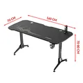 ULTRADESK Spieltisch GRAND BLACK, 160x75 cm, 70-80 cm