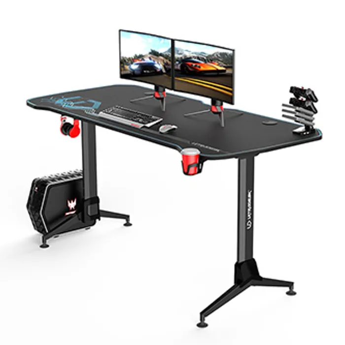 Hauptproduktbild ULTRADESK Herní stůl GRAND BLUE, 160x70 cm, 70-80 cm, 3 úrovně výšky, s XXL podložkou pod