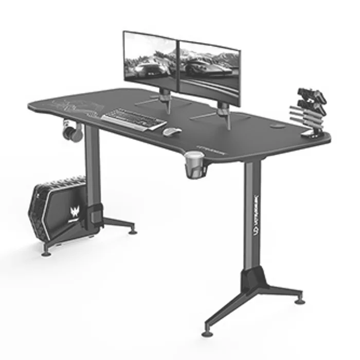 Hauptproduktbild ULTRADESK Herní stůl GRAND RED, 160x70 cm, 70-80 cm, 3 úrovně výšky, s XXL podložkou pod