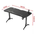 ULTRADESK Spieltisch GRAND WHITE, 160x75 cm, 70-80 cm