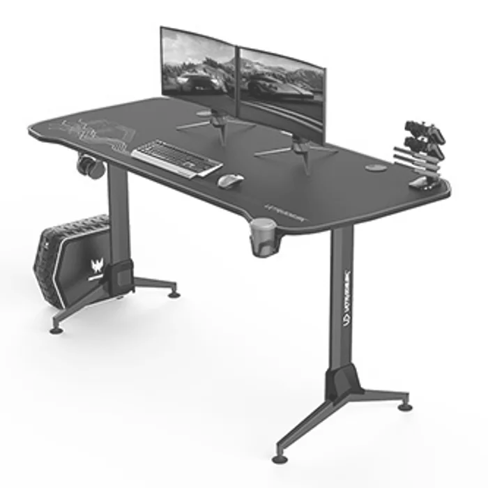 Hauptproduktbild ULTRADESK Herní stůl GRAND YELLOW-GREEN, 160x70 cm, 70-80 cm, 3 úrovně výšky, s XXL podlo