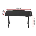 ULTRADESK Spieltisch LEVEL BLACK, 140x66cm, 72-124cm, mit XXL-Mauspad