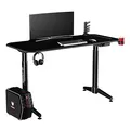 ULTRADESK Spieltisch LEVEL BLACK, 140x66cm, 72-124cm, mit XXL-Mauspad