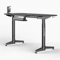 ULTRADESK Spieltisch LEVEL BLACK, 140x66cm, 72-124cm, mit XXL-Mauspad