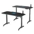 ULTRADESK Spieltisch LEVEL BLUE, 140x66cm, 72-124cm, mit XXL-Mauspad