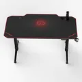 ULTRADESK Spieltisch LEVEL RED, 140x66cm, 72-124cm, mit XXL-Mauspad