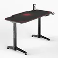 ULTRADESK Spieltisch LEVEL RED, 140x66cm, 72-124cm, mit XXL-Mauspad