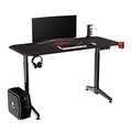 ULTRADESK Spieltisch LEVEL RED, 140x66cm, 72-124cm, mit XXL-Mauspad