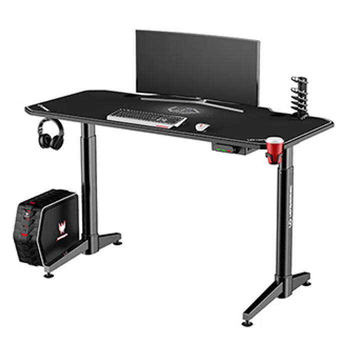 Hauptproduktbild ULTRADESK Herní stůl LEVEL WHITE, 140x70cm, 72-124cm, elektricky nastavitelná výška, s XX