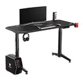 ULTRADESK Spieltisch LEVEL WHITE, 140x66cm, 72-124cm, mit XXL-Mauspad