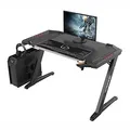 ULTRADESK Spieltisch ROCKET BLACK, 128x68 cm, 78 cm, mit XL-Mauspad