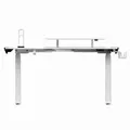 ULTRADESK Herní stůl WINGER - bílý, 111x155x60 cm, 75-122 cm, elektricky nastavitelná výš
