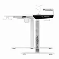ULTRADESK Herní stůl WINGER - bílý, 111x155x60 cm, 75-122 cm, elektricky nastavitelná výš