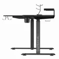 ULTRADESK Herní stůl WINGER - černý, 111x155x60 cm, 75-122 cm, elektricky nastavitelná vý