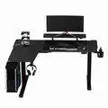 Weiteres Produktbild ULTRADESK Gaming Tisch WINGER - schwarz, 111x155x60 cm, 75-122 cm, elektrisch verstellbare Höhe