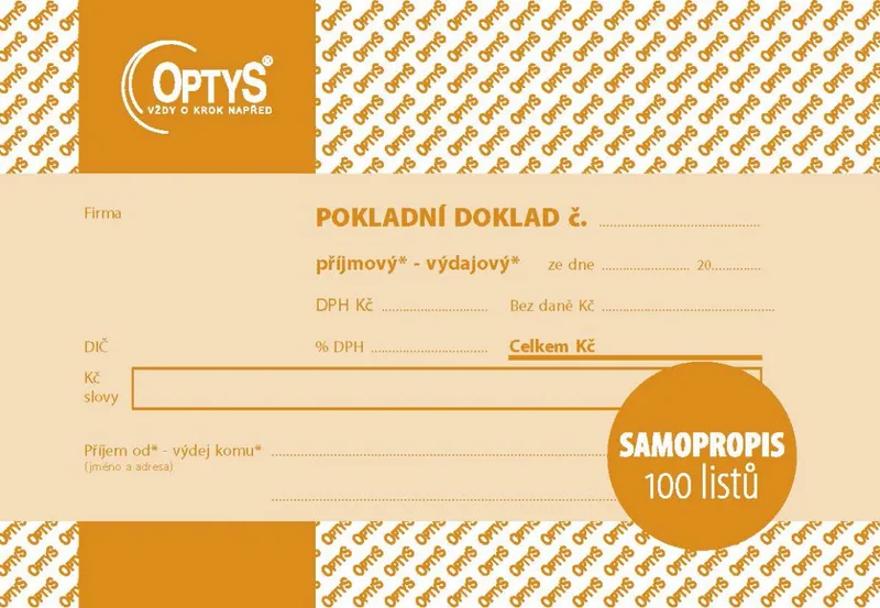 Hauptproduktbild Univerzální pokladní doklad A6, samopropisovací, 100 listů 1093