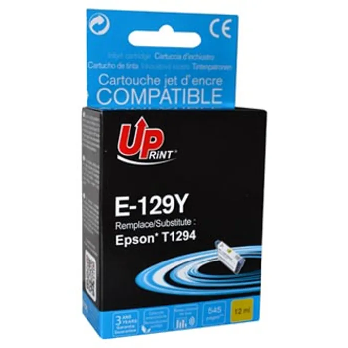 Hauptproduktbild UPrint kompatibilní ink s C13T12944010, T1294, yellow, 10ml, E-129Y, pro Epson Stylus SX4