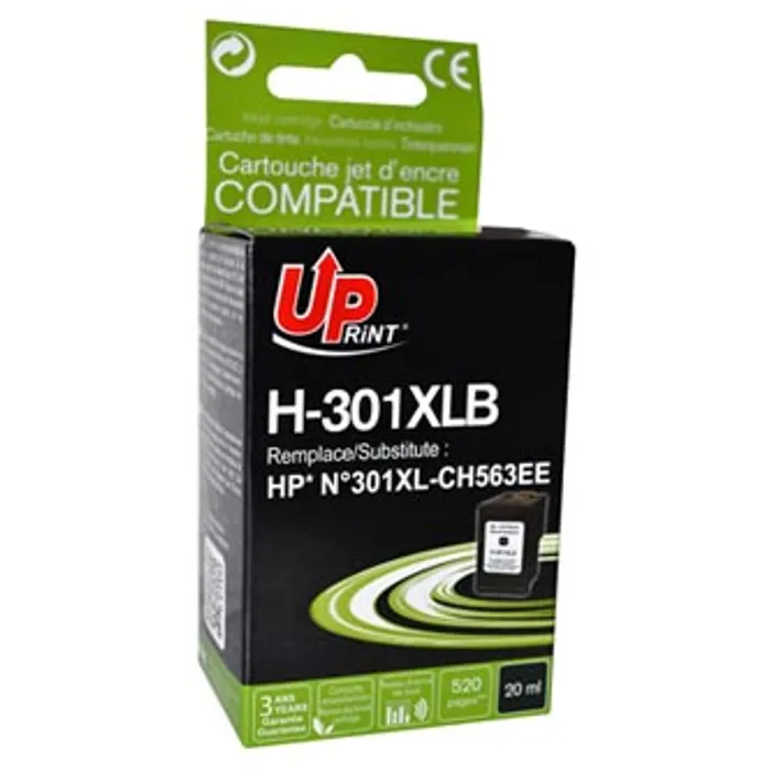 Hauptproduktbild UPrint kompatibilní ink s CH563EE, HP 301XL, black, 520str., 20ml, H-301XLB, pro HP HP De