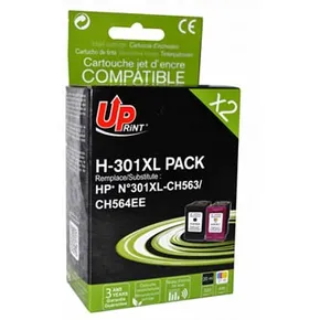 UPrint kompatibel Ink mit CH563EE+CH564EE, HP 301XL, black+color, 20+18ml, H-301XL-PACK, für HP HP Deskjet 1000, 1050, 2050, 3000,