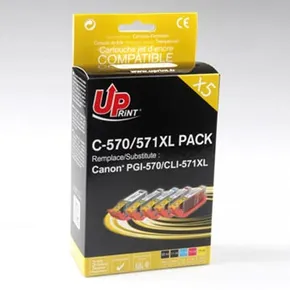 UPrint kompatibel Ink mit CLI571, 2xblack/1xcyan/1xmagenta/1xyellow, C-570/571XL PACK, high capacity, für Canon PIXMA MG5750, MG57
