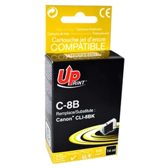 Hauptproduktbild UPrint kompatibilní ink s CLI8BK, black, 14ml, C-8B, s čipem, pro Canon iP4200, iP5200, i