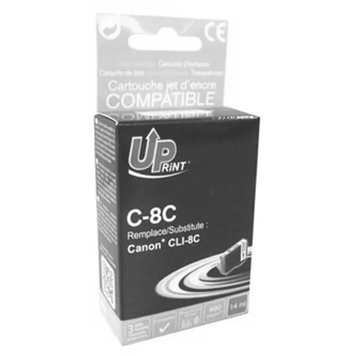 Hauptproduktbild UPrint kompatibilní ink s CLI8C, cyan, 14ml, C-8C, s čipem, pro Canon iP4200, iP5200, iP5