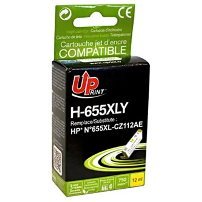 Hauptproduktbild UPrint kompatibilní ink s CZ112AE, HP 655, yellow, 750str., 12ml, H-655XLY, pro HP Deskje