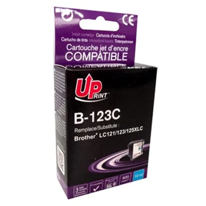 Hauptproduktbild UPrint kompatibilní ink s LC-123C, cyan, 600str., 10ml, B-123C, pro Brother MFC-J4510 DW