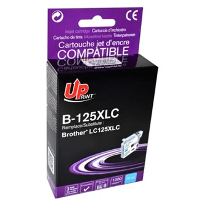 Hauptproduktbild UPrint kompatibilní ink s LC-125XLC, cyan, 1200str., 15ml, B-125XLC, pro Brother MFC-J451