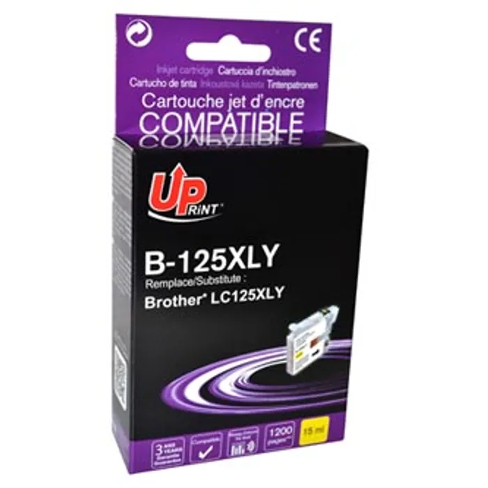 Hauptproduktbild UPrint kompatibilní ink s LC-125XLY, yellow, 1200str., 15ml, B-125XLY, pro Brother MFC-J4