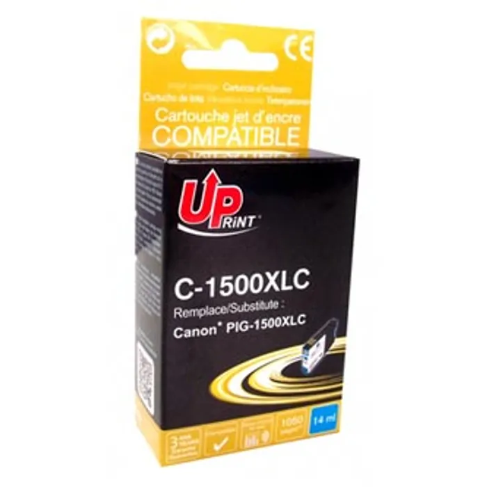 Hauptproduktbild UPrint kompatibilní ink s PGI 1500XL, cyan, 1050str., 14ml, C-1500XLC, high capacity, pro