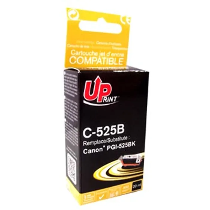 Hauptproduktbild UPrint kompatibilní ink s PGI525PGBK, black, 20ml, C-525B, s čipem, pro Canon Pixma MG51