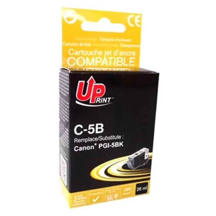 Hauptproduktbild UPrint kompatibilní ink s PGI5BK, black, 380str., 26ml, C-5B, s čipem, pro Canon iP4200,