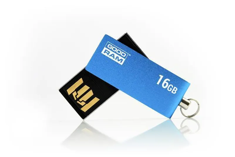 Hauptproduktbild USB flash disk "Cube", modrá, 16GB, USB 2.0, 20/5 MB/sec, kovový kryt, GOODRAM