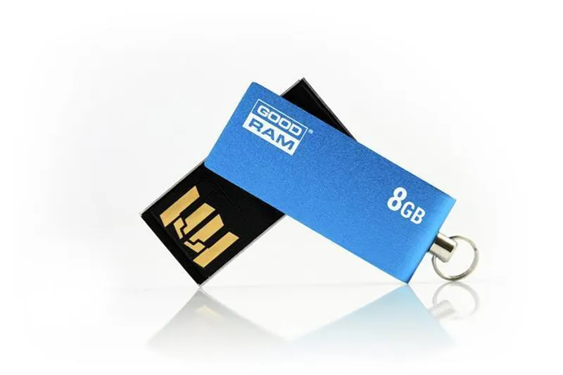Hauptproduktbild USB flash disk "Cube", modrá, 8GB, USB 2.0, 20/5 MB/sec, kovový kryt, GOODRAM
