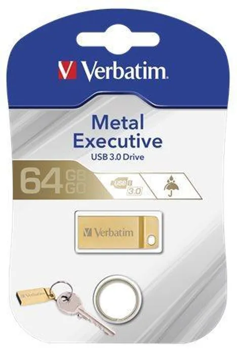 Hauptproduktbild USB flash disk "Exclusive Metal", 64GB, USB 3.0, VERBATIM zlatá