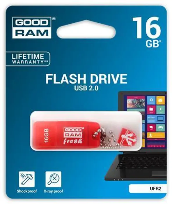Hauptproduktbild USB flash disk "Fresh", 16GB, USB 2.0, 20/5 MB/sec, s vůní, jahoda, GOODRAM