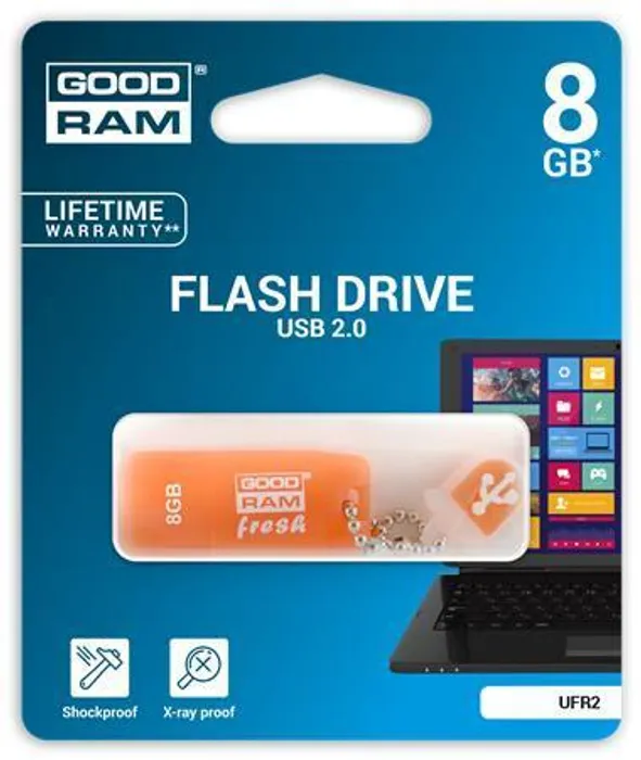 Hauptproduktbild USB flash disk "Fresh", 8GB, USB 2.0, 20/5 MB/sec, s vůní, pomeranč, GOODRAM