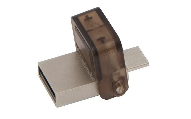 Hauptproduktbild USB flash disk  "MicroDuo", hnědá, 8GB, USB 2.0 + micro USB adapter, KINGSTON