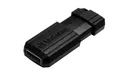 USB-Stick „PinStripe“, schwarz, 64GB, USB 2.0, 10/4MB/sec, VERBATIM