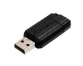 USB-Stick „PinStripe“, schwarz, 64GB, USB 2.0, 10/4MB/sec, VERBATIM