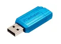 USB-Flash-Laufwerk "PinStripe", Karibikblau, 32 GB, USB 2.0, 10/4 MB/s, VERBATIM