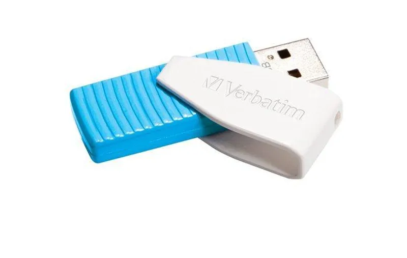 Hauptproduktbild USB flash disk "Swivel", modrá, 8GB, USB 2.0, 8/2MB/sec, VERBATIM