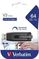 USB-Stick „V3“, schwarz-grau, 64GB, USB 3.0, 60/12MB/sec, VERBATIM