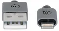 USB-Kabel "iLynk", Lightning, 1 m, stahlgrau, MANHATTAN