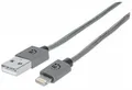 USB-Kabel "iLynk", Lightning, 1 m, stahlgrau, MANHATTAN