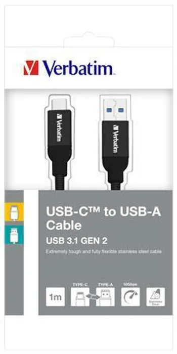 Hauptproduktbild USB kabel, stříbrná, 1 m, USB-C 3.1 - USB-A, VERBATIM