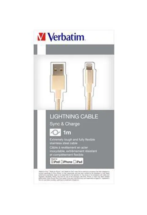 Hauptproduktbild USB kabel, zlatá, lightning, 100 cm, VERBATIM