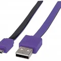 Weiteres Produktbild USB - Micro USB Kabel, 1 m, nicht verheddernd, schwarz-lila, MANHATTAN